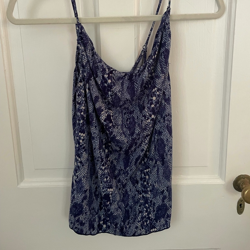 Free people blue snakeskin tank. Size small.